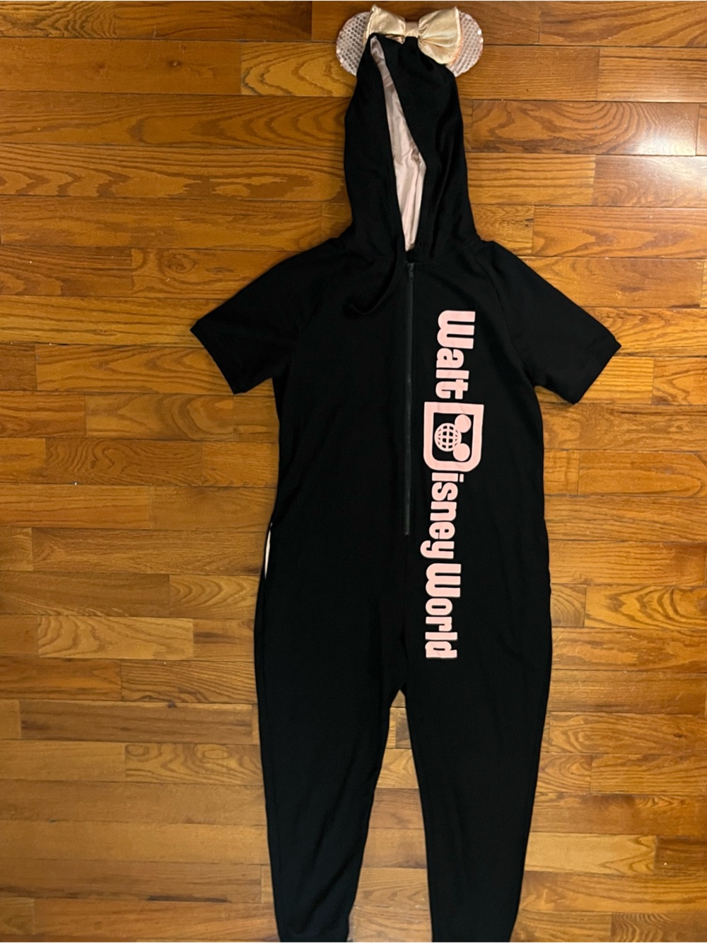 Disney Parks Walt Disney World Minnie Mouse Hooded Jumpsuit Women’s Large Black